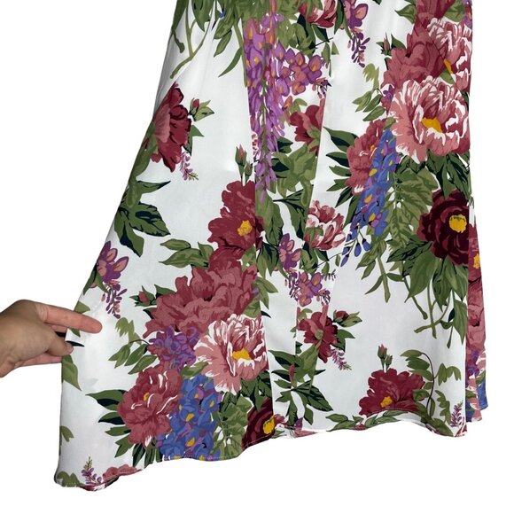 Show Me Your Mumu Tea Party Midi Skirt Size Small Floral Green Pink SMYM - Picture 5 of 12